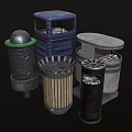 Diverse Style Trash Cans With Metal Wooden Grid And Lidded Designs