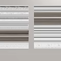 Various Decorative Molding Designs With Ornate Patterns And Neutral Colors 3d model