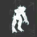Monstrous Reptile Creature With Spikes Claws And Red Gray Spotted Skin