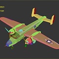 B25 Bomber World War II Bomber 3d model