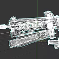 Modern Military Style Black Tactical Assault Rifle With Magazine And Bullets