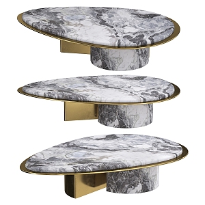 Carlyle Collective European-style Metal Marble Coffee Table 3d model