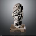 Brown Square Decorative Wooden Pedestal Furniture Displaying White Marble Statue