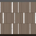 Modern Accent Wall Design With Wooden Panels Vertical Lighting And Marble Strips