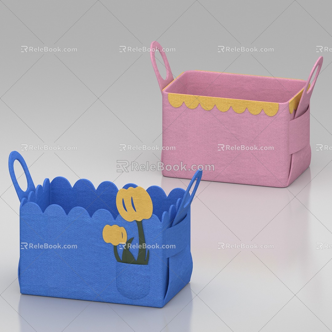 Modern Furnishings Storage Basket Storage Basket Storage Box Felt Storage 3d model