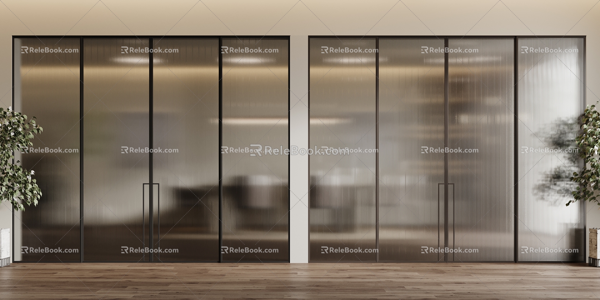 Modern glass door 3d model