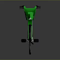 Modern Bicycle with Green Front Basket White Frame and Black Seat