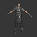 Man in Tactical Gear Standing with Arms Outstretched 3D Render 3d model