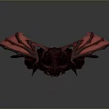 Fiery Red Demon Character With Large Wings Horns Armor And Chains