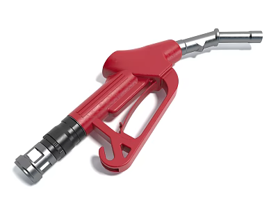 Red Fuel Nozzle Public Facility Essential Equipment For Gasoline Stations 3d model