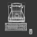 Vintage Beige Desktop Computer System With Monitor Tower Keyboard And Mouse
