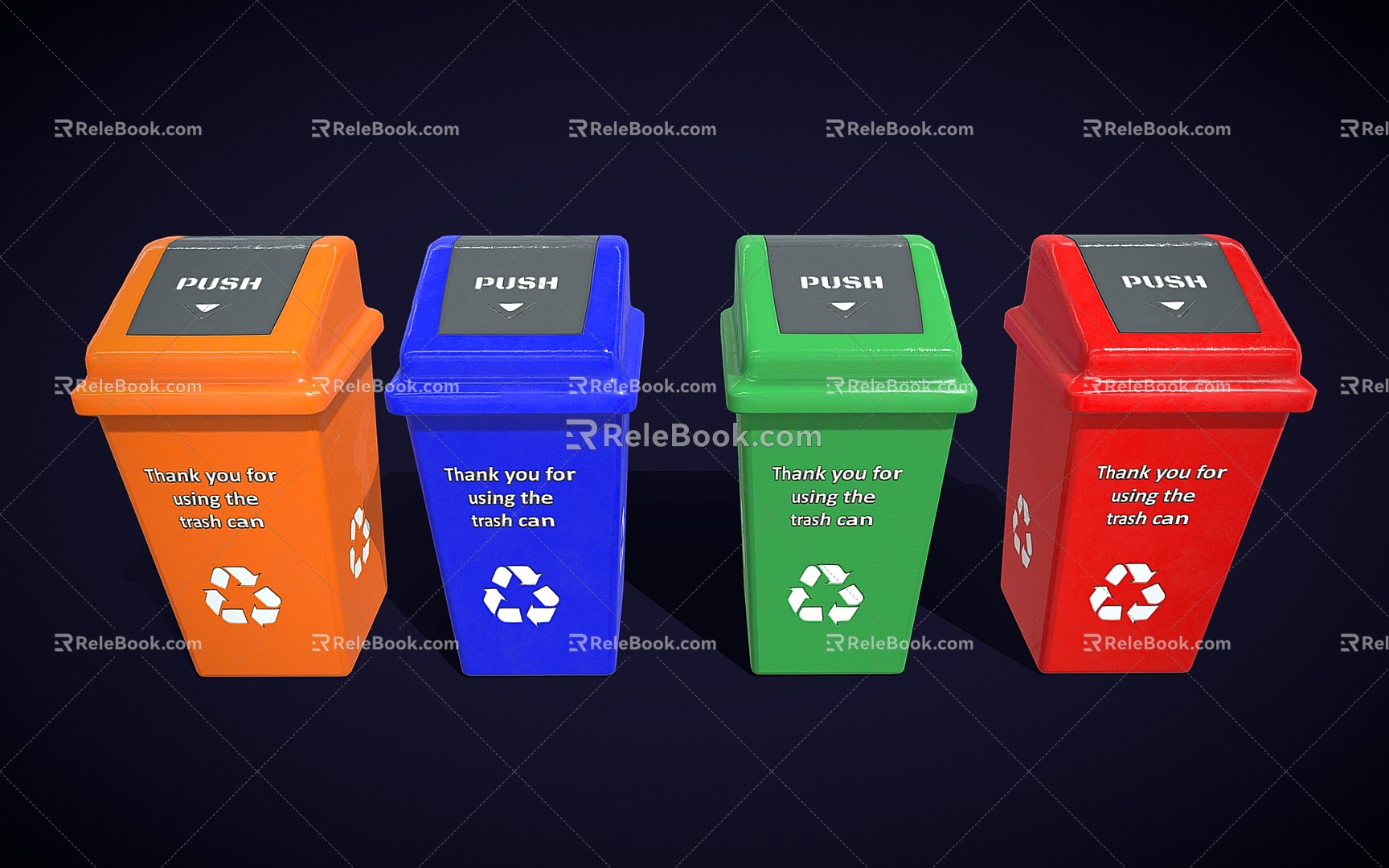 Trash bin sorting trash can outdoor trash can 3d model