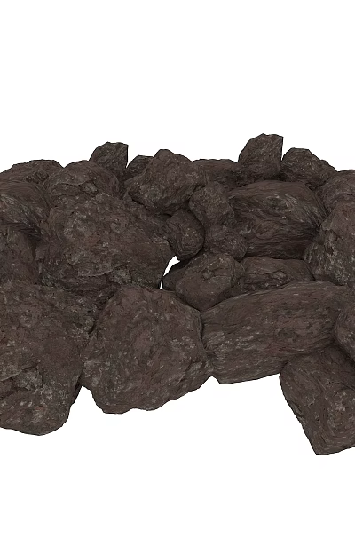 Pile Of Dark Natural Stones With Rough Surface And Irregular Shape 3d model