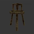 Wooden Chair with Armrest and Upholstered Seat Dark Brown Classic Design Furniture Piece