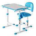 Kids Adjustable Height Study Desk With Colorful Chair And Modern Design