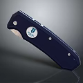 Folding Utility Knife With Serrated Blade Blue Handle And True Utility Logo