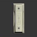 White Rectangular Electronic Appliance With Smooth Surface Control Button And Screw Holes