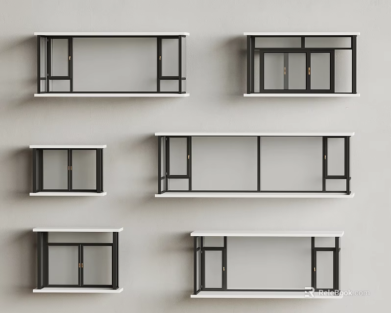 Variety Of Floor To Ceiling Window Designs 3d model 