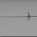Decorative Metal Sword With Intricate Hilt And Sharp Blade On