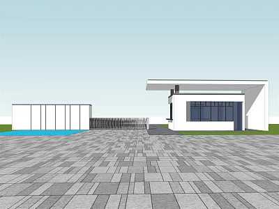 Modern gate guard guard booth security booth communication room 3d model