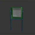 Green Industrial Equipment With Mesh Panel And Sturdy Four Leg Structure