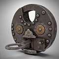Industrial LOFT Lock Padlock Password Padlock 3d model