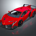Red Sports Car With Aerodynamic Design Black Wheels And Rear Spoiler