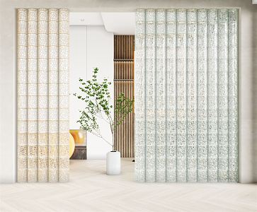 Modern glass brick glass brick partition 3d model