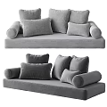 Stylish Gray Living Room Sofas With Armrests And Plush Cushions