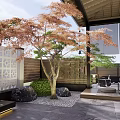 Karesansui Zen Garden Design With Raked Gravel Patterns Stone Arrangements Traditional Lanterns And Evergreen Plants