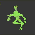 Golden Rabbit Robot Jumping On Skateboard Holding Lantern With Dynamic Pose