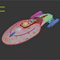 Futuristic Sci-Fi Spaceship 3D Model With Sleek Design And Detailed Exterior