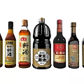Assorted Chinese Condiment Bottles with Different Labels and Seasoning Varieties in