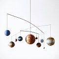 Modern Chandelier Children's Solar System Planet Toy Chandelier 3d model