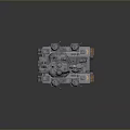 Detailed Gray Military Tank With Turret Cannon Barrel Tracks And Yellow Emblems