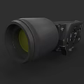 Weapon Optical Sight With Black Body Yellow Lens And Tactical Mounting Components