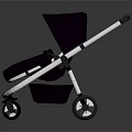 Stylish Purple Baby Stroller With Canopy White Frame And Black Wheels