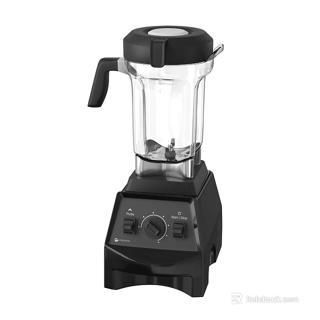 Powerful Black Kitchen Blender With Transparent Jar And Control Panel 3d model 