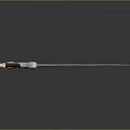 Ornate Metal Sword With Silver Blade Red Handle And Crossguard On Dark Background
