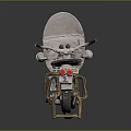 Vintage White Police Motorcycle With Classic Siren Black Seat And Metallic Wheels