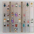 Action Figure Display Cabinet Featuring Diverse Collectible Models On Multiple Shelves 3d model