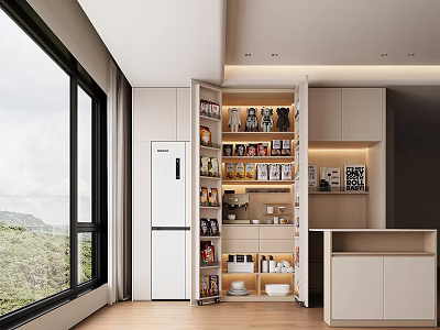 Modern Minimalist Sideboard Cabinet With Ample Storage And Display Space For Home Dining And Kitchen 3d model
