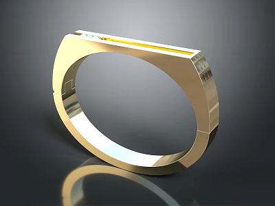Modern Gold Ring Jewelry With Sleek Surface And Shiny Lustrous Design 3d model
