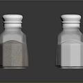 Glass Spice Bottles With Silver Lids Containing Various Seasonings For Kitchen