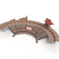 Ancient Roman Amphitheater 3D Model With Tiered Seats And Stone Arch Structures