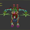 Steampunk Mechanical Creature With Multiple Arms Propellers And Complex Metal Structure 3d model