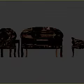 Classic Wooden Sofa And Coffee Table Set With Carved Details Dark Colored Furniture