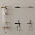 Modern Shower System Design With Overhead Showerhead Handheld Sprayer And Wall Mounted Fixtures