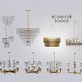 Various Modern Elegant Chandeliers Collection With Glass Metal And Different Hanging Designs