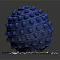 Blue Textured Fitness Massage Ball With Raised Dots On White Paper